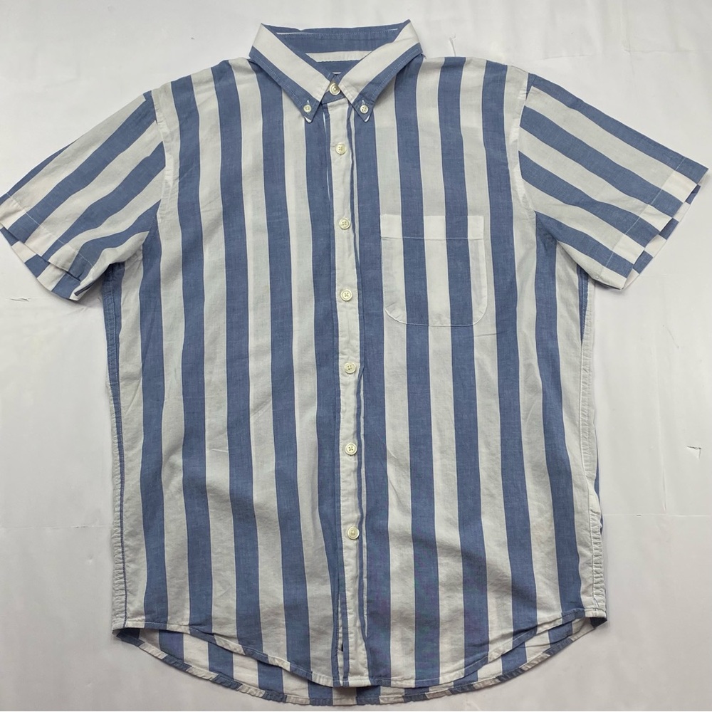 ABERCROMBIE & FITCH Short Sleeve Shirt Men’s Medium White Striped